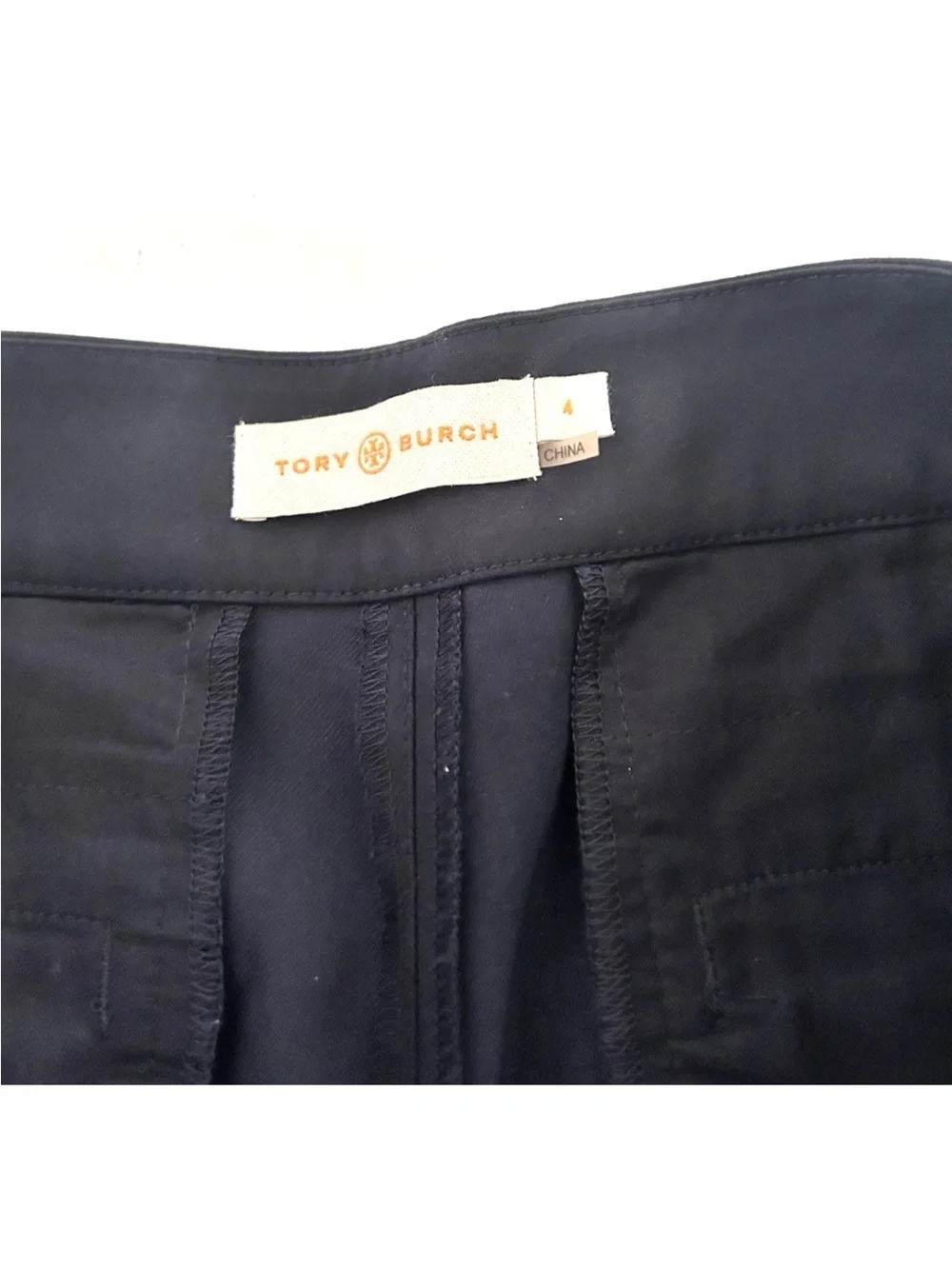 Tory Burch | Callie Skinny Crop Pants Size 4 Navy Blue Slimming Trousers